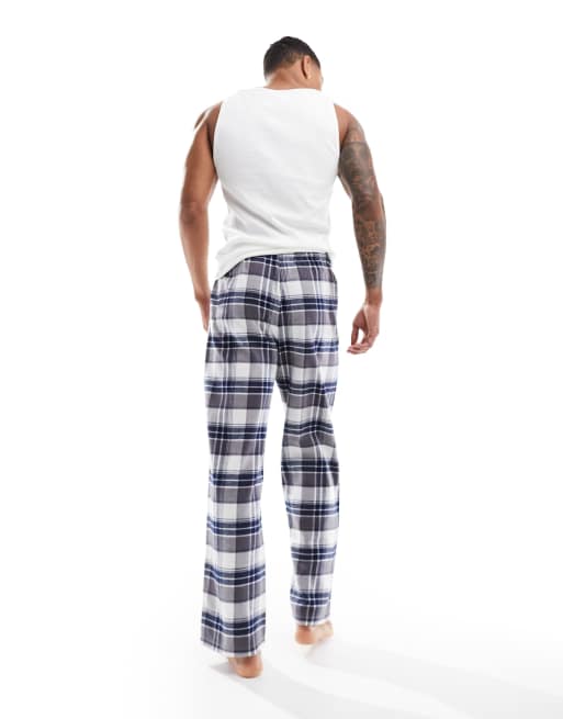 ASOS DESIGN lounge pajama bottoms in green check