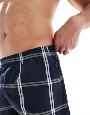 Asos Design Check Lounge Short In Black