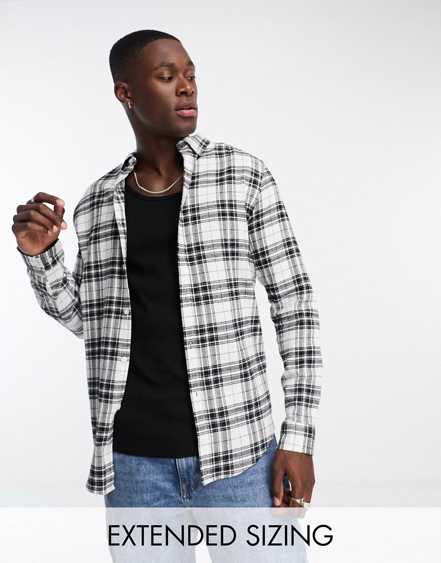 ASOS DESIGN check shirt in black and white