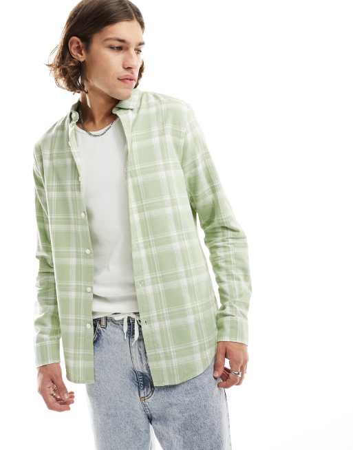 ASOS DESIGN check shirt in sage green | ASOS