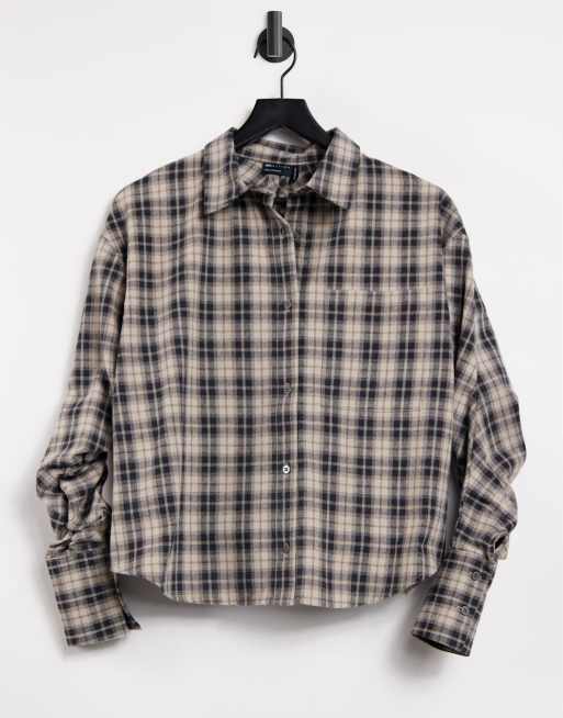 ASOS DESIGN check shirt with channel open back detail