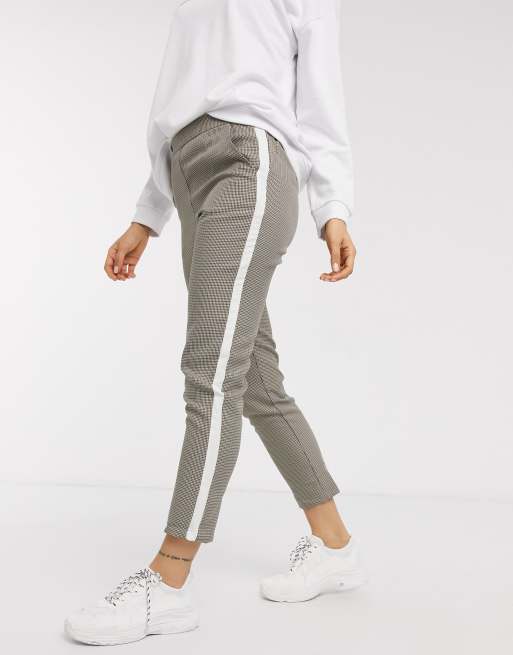 Grey trousers with white side sale stripe