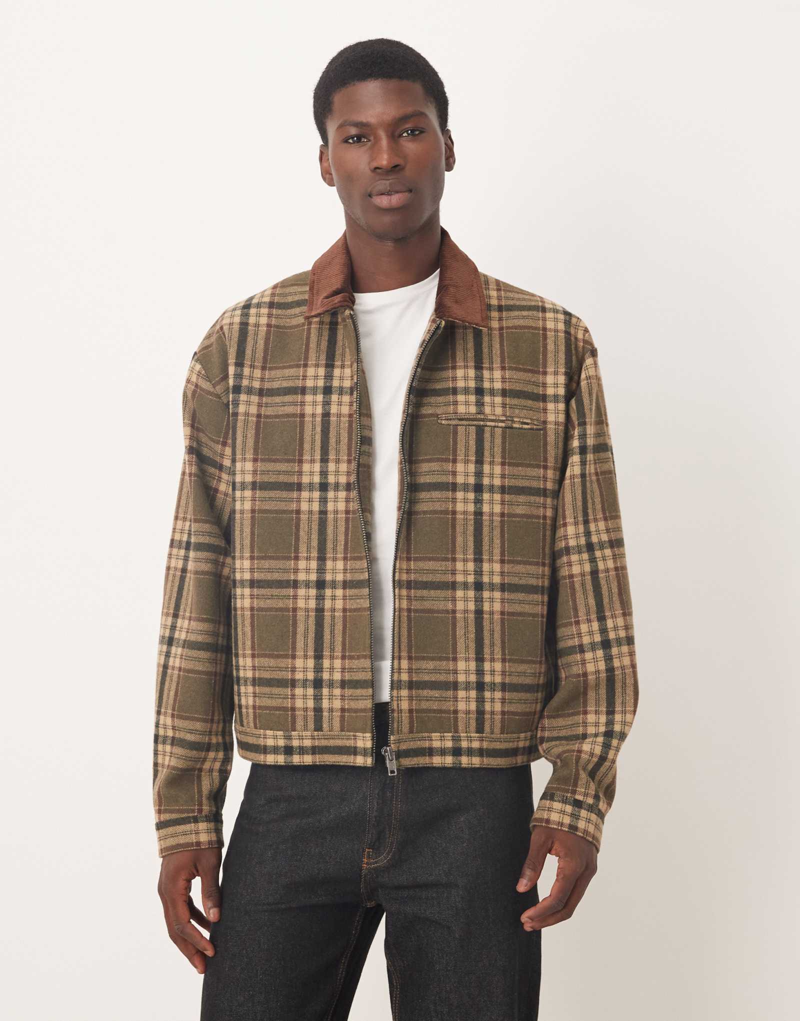 Куртка для рабочей одежды ASOS DESIGN в клетку зеленого цвета