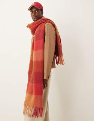 ASOS DESIGN ASOS DESIGN checked blanket scarf in red