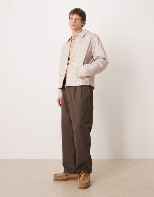 ASOS DESIGN checked cotton jacket in beige, 2 of 5