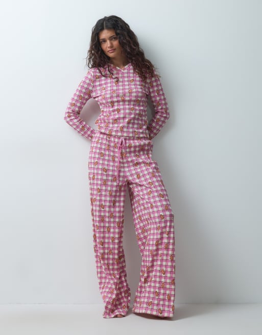 ASOS DESIGN checked pyjama set in gingerbread print, 2 of 5