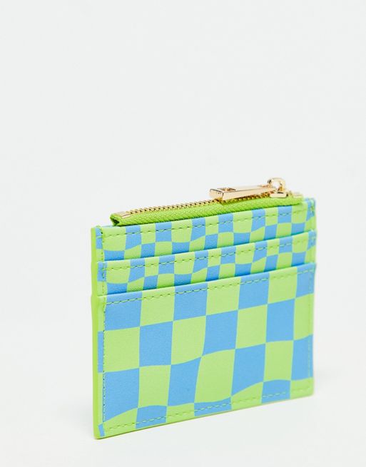Pull&Bear Men's Checkered Faux Leather Wallet