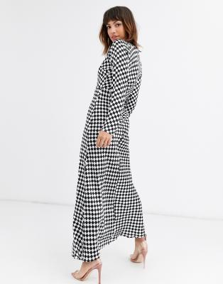 checkered maxi dress