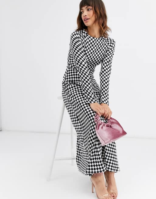 Asos discount checkered dress