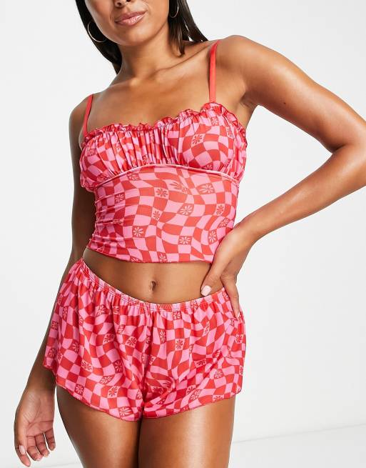 Red hot sale checkerboard shorts