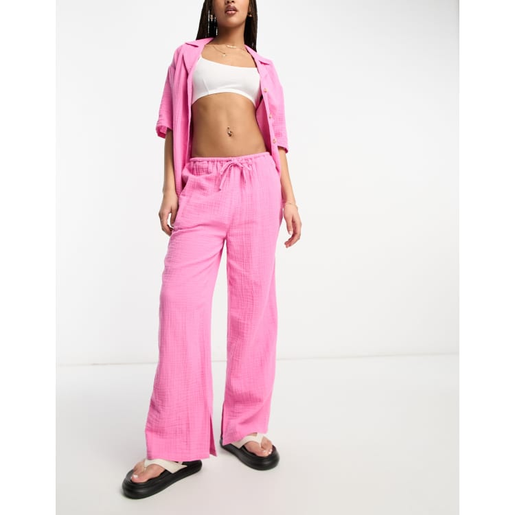 pink pull on pants