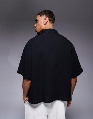 Asos Design Cheesecloth Textured Regular Shirt