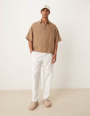 Asos Design Cheesecloth Textured Regular Shirt
