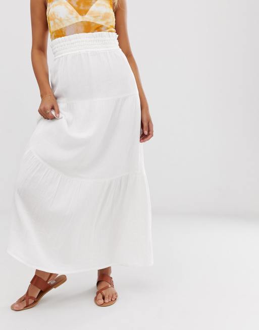 ASOS DESIGN cheesecloth tiered summer maxi skirt