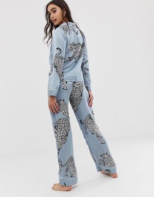 cheetah pajama set