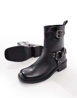 Asos Design Chelsea Biker Boots In Black