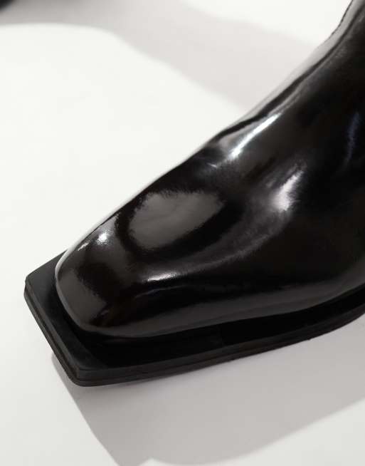 ASOS DESIGN chelsea boot in high shine burgundy, 4 of 4