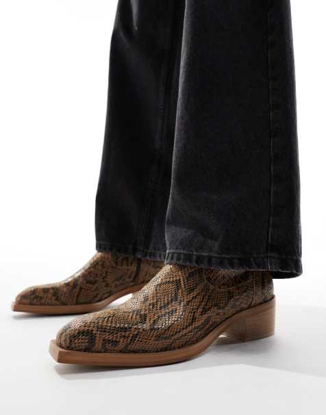 ASOS DESIGN chelsea boot in snake print - view 1