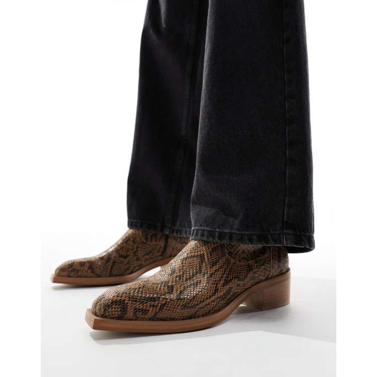 ASOS DESIGN chelsea boot in snake print