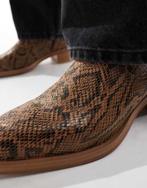 Asos snake print boots hotsell