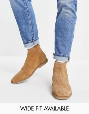 ASOS DESIGN chelsea boot in tan suede