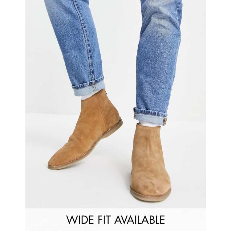 ASOS DESIGN chelsea boot in tan suede ASOS