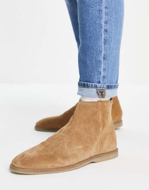 Asos men's chelsea sales boots suede