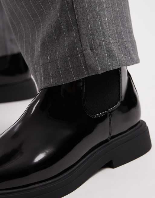 ASOS DESIGN chelsea boot with square toe in black, 4 of 4