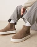 [ASOS DESIGN] ASOS DESIGN chelsea boots in beige suede-Neutral 42 Beige