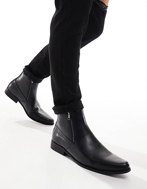 ASOS Herren Schuhe Stiefel Chelsea Boots Talan leather chelsea boot with pony logo in 