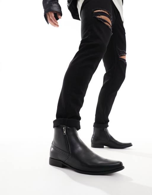 Mens chelsea boots outlet with zips