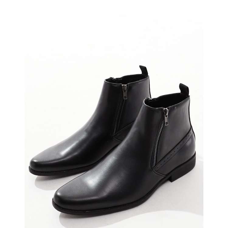 Asos automatic leather fashion chelsea boots