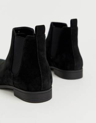 suede chelsea boots black womens