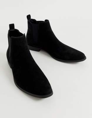 black suede ankle flat boots