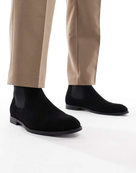ASOS DESIGN chelsea boots in black faux suede - view 1