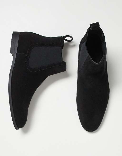 ASOS DESIGN chelsea boots in black faux suede, 3 of 4