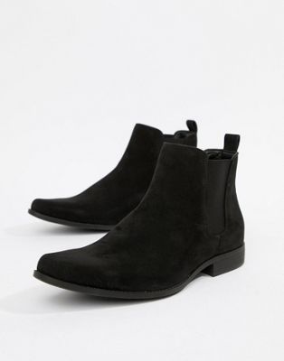 ASOS DESIGN chelsea boots in black faux 
