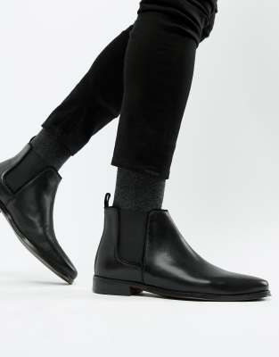 asos black leather chelsea boots