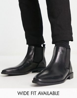 ASOS DESIGN chelsea boots in black leather - ASOS Price Checker