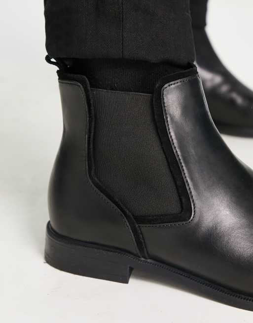 ASOS DESIGN chelsea boots in black leather