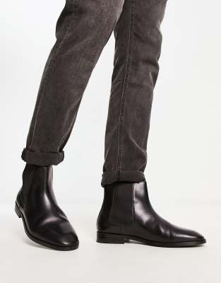 ASOS DESIGN chelsea boots in black leather