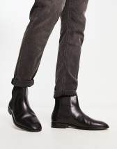 Red Tape Wide Fit Leather Formal Chelsea Boots in Black - ASOS Outlet