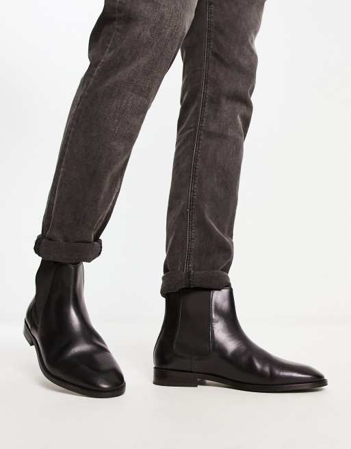 Asos mens leather clearance boots