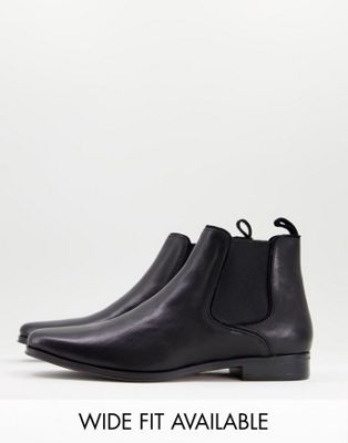ASOS DESIGN chelsea boots in black leather