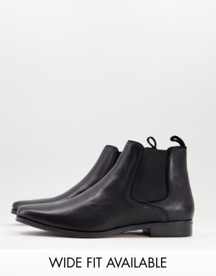 ASOS DESIGN chelsea boots in black leather - ASOS Price Checker