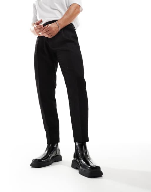 ASOS DESIGN Chelsea boots in black polish with square toe