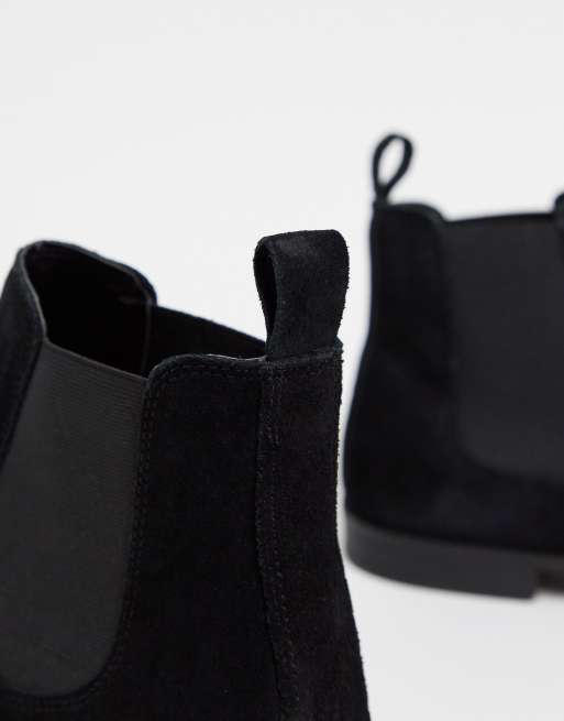 ASOS DESIGN chelsea boots in black suede with black sole | ASOS display picture 2