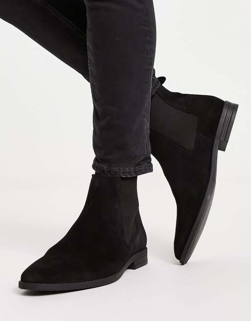 trone Kommunist Svaghed ASOS DESIGN chelsea boots in black suede with black sole | ASOS