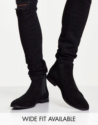 ASOS DESIGN chelsea boots in black suede with black sole - ASOS Price Checker