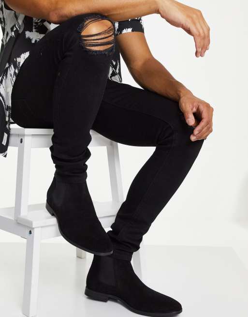 asos black suede boots